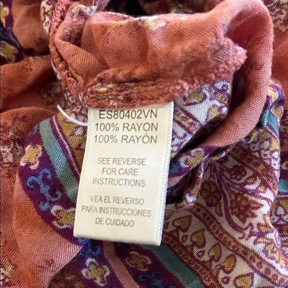Earthbound Floral Bohemian Maxi Skirt - Multicolor hippie boho size small